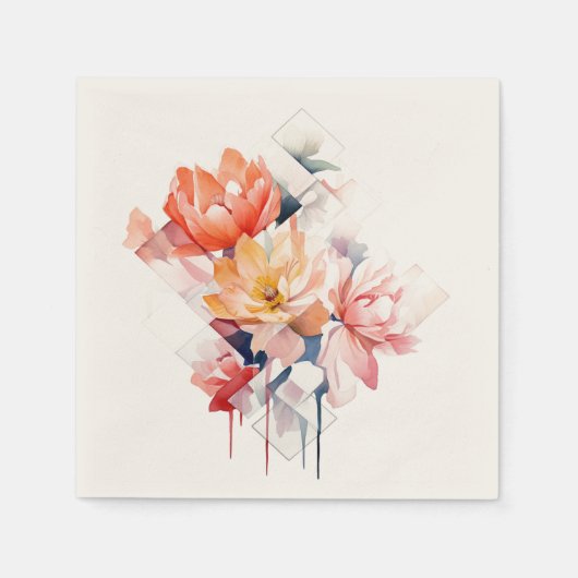 Cubes&Flowers: Personalized Wedding Napkins Servet (Voorkant)