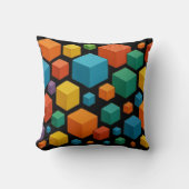 Cubes galore on black Throw Cushion Kussen (Voorkant)