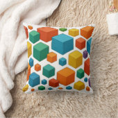 Cubes galore on white Throw Cushion Kussen (Deken)