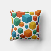 Cubes galore on white Throw Cushion Kussen (Achterkant)