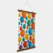 Cubes galore Wood Topped Wall Tapestry Hangend Wandkleed (Gebogen)