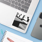 Cubes in Berlijn Sticker (Laptop met iPhone)