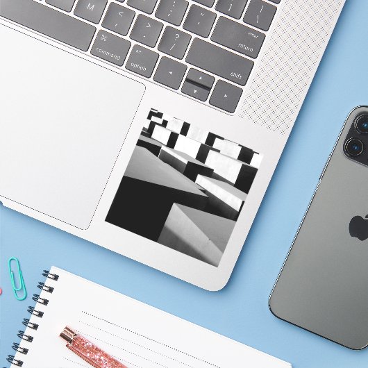 Cubes in Berlijn Sticker (Laptop met iPhone)