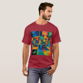 Cubescape Office – Abstract Surreal Kunst T-shirt (Voorkant volledig)