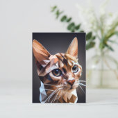 Cubic Cat AI gegenereerde kunst Briefkaart (Staand voorkant)