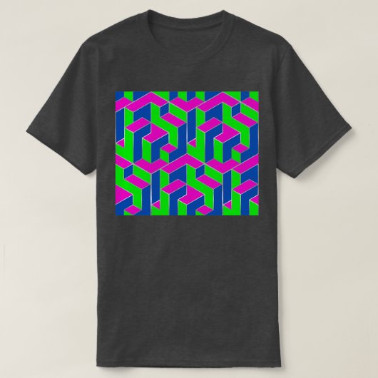 Cubic Pattern Luminous 80's T-shirt (Design voorkant)