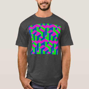 Cubic Pattern Luminous 80's T-shirt