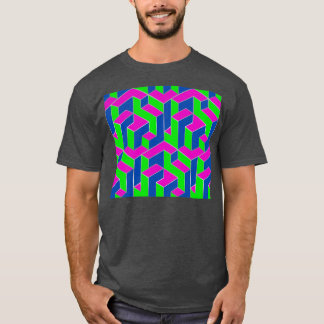 Cubic Pattern Luminous 80's T-shirt