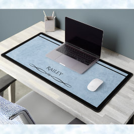 Cubicle Chic Poederblauw Zwart Kantoor Decor Bureaumat