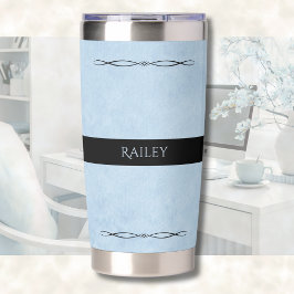 Cubicle Chic Poederblauwe Executive Reisbeker Geïsoleerde Drinkbeker
