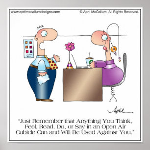 CUBICLE LOVE Cartoon Poster door April McCallum