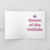 Cubicle Queen Crown Kantoor Promotion Roze Kaart (Binnen)