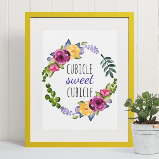 Cubicle Sweet Cubicle Home Funny Kantoor Desk Poster