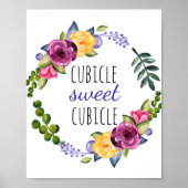 Cubicle Sweet Cubicle Home Funny Kantoor Desk Poster (Voorkant)
