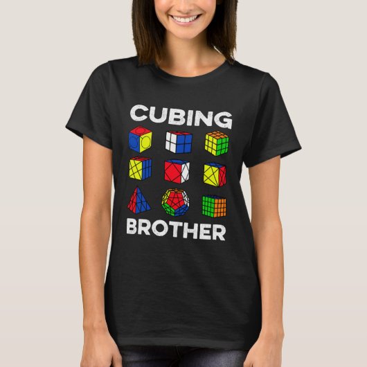 Cubing Brother Speedcubing Speedsolving Cuber T-shirt (Voorkant)