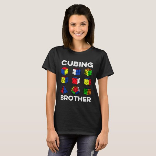 Cubing Brother Speedcubing Speedsolving Cuber T-shirt (Voorkant volledig)