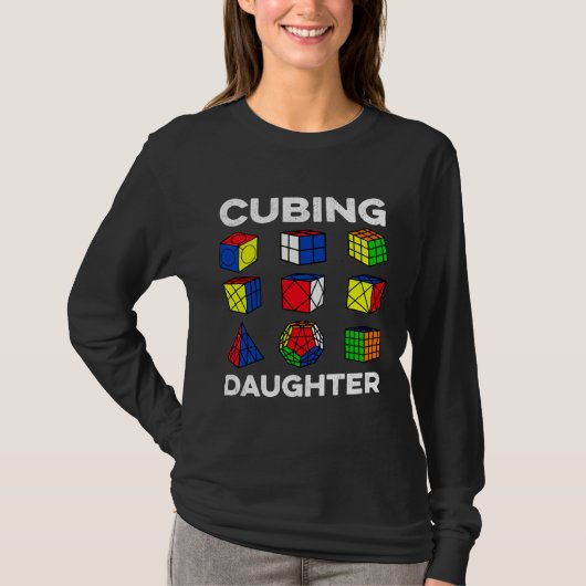 Cubing Daughter Speedcubing Speedsolving Cuber T-shirt (Voorkant)