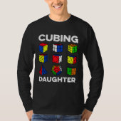 Cubing Daughter Speedcubing Speedsolving Cuber T-shirt (Voorkant)