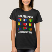 Cubing Daughter Speedcubing Speedsolving Cuber T-shirt (Voorkant)