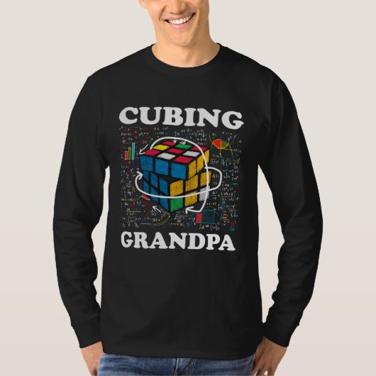 Cubing Grandpa Speed Cubing Math T-shirt (Voorkant)