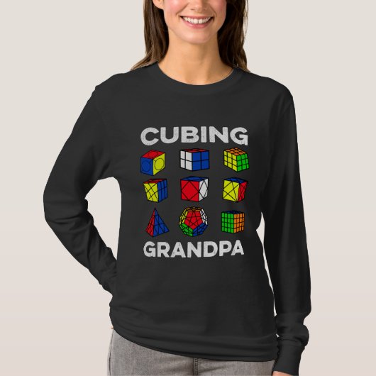 Cubing Grandpa Speedcubing Speedsolving Cuber T-shirt (Voorkant)