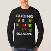 Cubing Grandpa Speedcubing Speedsolving Cuber T-shirt (Voorkant)