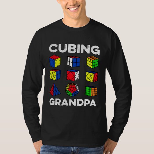 Cubing Grandpa Speedcubing Speedsolving Cuber T-shirt (Voorkant)