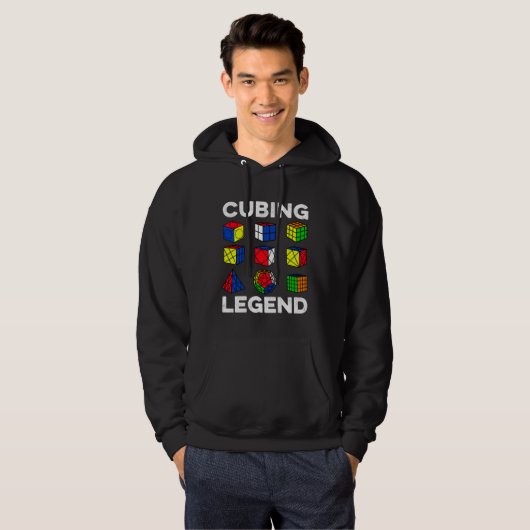 Cubing Legend Speedcubing Speedsolving Cuber Hoodie (Voorkant volledig)