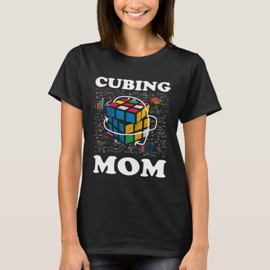 Cubing Moeder Speed Cubing Wiskunde T-shirt (Voorkant)