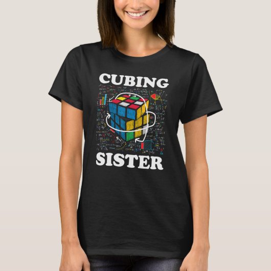 Cubing Sister Speed Cubing Math T-shirt (Voorkant)
