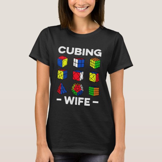 Cubing Vrouw Speedcubing Speedsolving Cuber T-shirt (Voorkant)