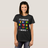Cubing Vrouw Speedcubing Speedsolving Cuber T-shirt (Voorkant volledig)