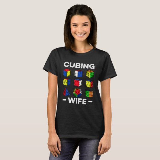 Cubing Vrouw Speedcubing Speedsolving Cuber T-shirt (Voorkant volledig)
