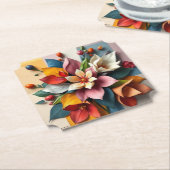 Cubism Art Flowers Onderzetter (Gekanteld)
