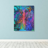 Cubism Jazz Musicians Canvas Afdruk (Insitu (Houten vloer))