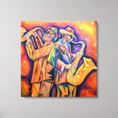 Cubism Musicians Portrait Canvas Afdruk (Voorkant)