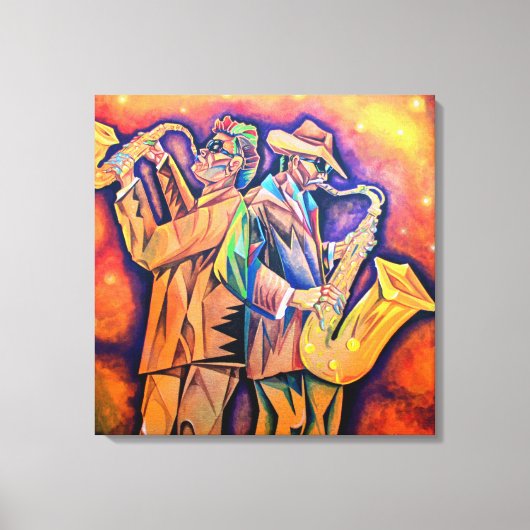 Cubism Musicians Portrait Canvas Afdruk (Voorkant)