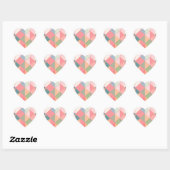 CUBISM pastel Shades GEOMETRIC - VOEG MONOGRAM TOE Hart Sticker (Vel)