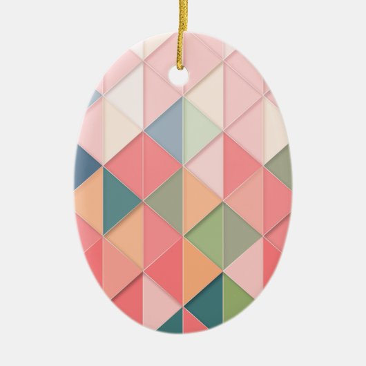 CUBISM pastel Shades GEOMETRIC - VOEG MONOGRAM TOE Keramisch Ornament (Voorkant)