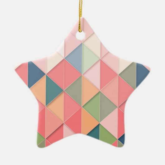 CUBISM pastel Shades GEOMETRIC - VOEG MONOGRAM TOE Keramisch Ornament (Voorkant)