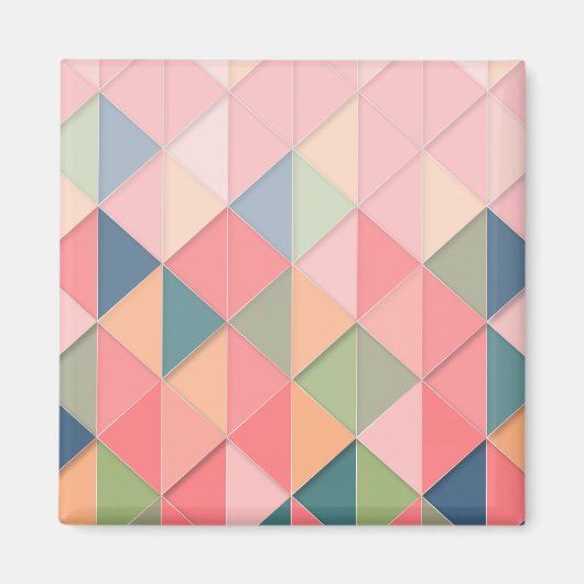 CUBISM pastel Shades GEOMETRIC - VOEG MONOGRAM TOE Magneet (Voorkant)