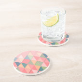 CUBISM pastel Shades GEOMETRIC - VOEG MONOGRAM TOE Zandsteen Onderzetter (Zijkant)