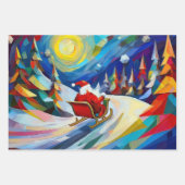 Cubism Santa Christmas Holiday  Inpakpapier Vel (Voorkant)