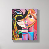 Cubism Surrealism Musician Portrait Canvas Afdruk (Voorkant)