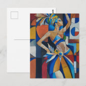 Cubisme Carnaval Danser Ansichtkaart Briefkaart (Voorkant / Achterkant)