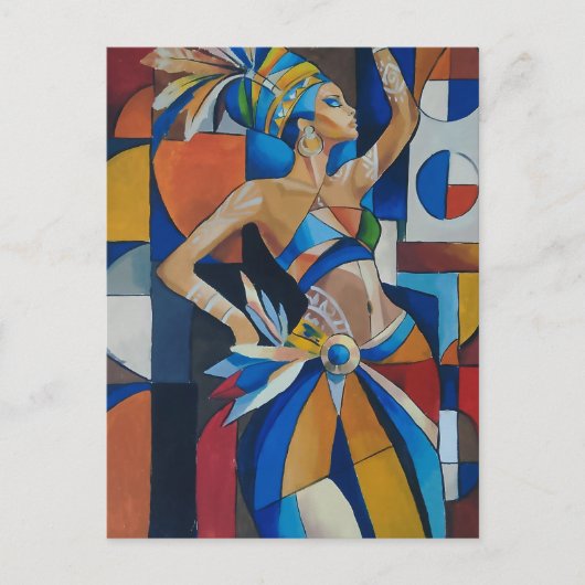 Cubisme Carnaval Danser Ansichtkaart Briefkaart (Voorkant)