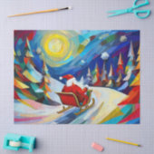 Cubisme Kerstman Kerstvakantie Tissuepapier (Craft)