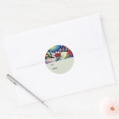 Cubisme Kerstman Kerstvakantie Van Ronde Sticker (Envelop)