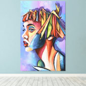 Cubisme Kunst Dame Canvas Print (Insitu (Houten vloer))