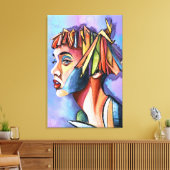Cubisme Kunst Dame Canvas Print (Insitu (Woonkamer))